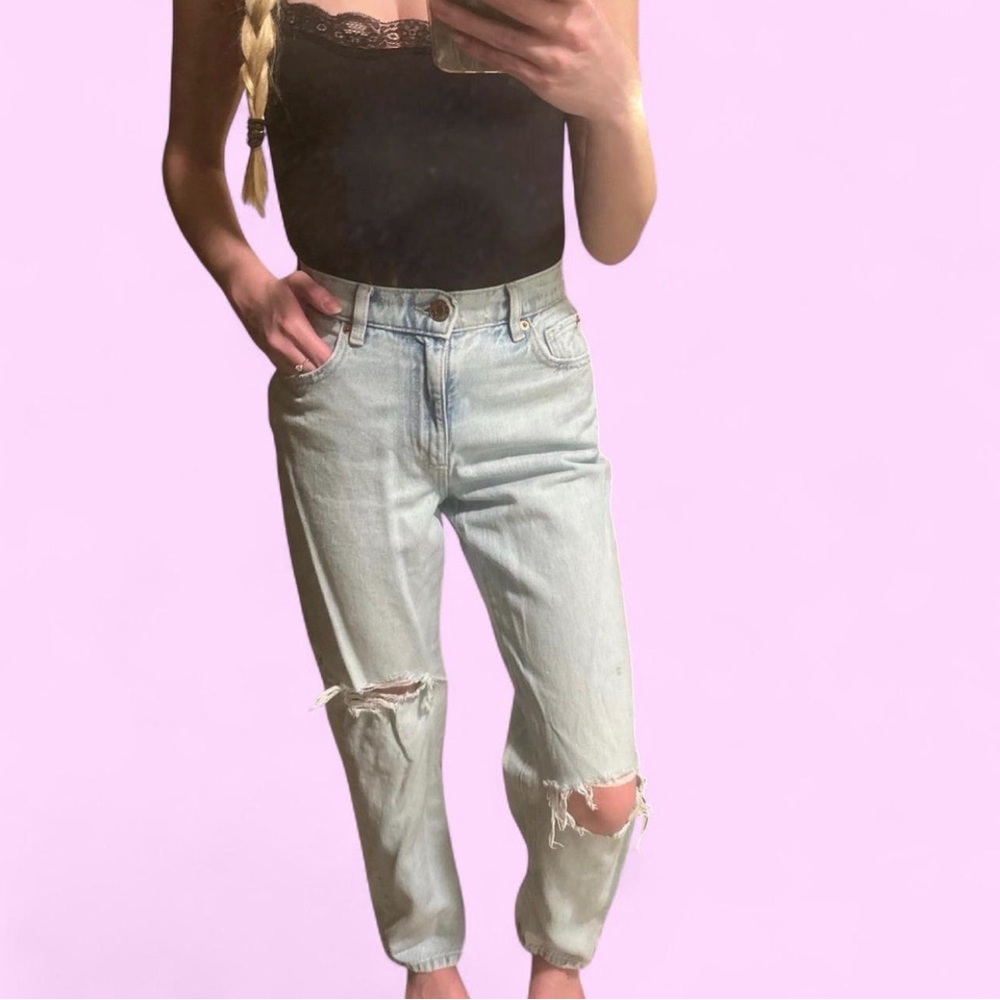 Garage Light Blue Straight Leg Jeans